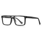 Quilted Temple Navigator Blue Light Blocking Glasses in Glossy Solid Black