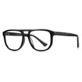 Zigzag Temple Aviator Blue Light Blocking Glasses in Glossy Black