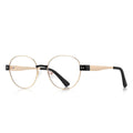 Accent Block Metal Round Blue Light Blocking Glasses in Gold & Black