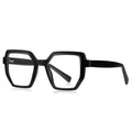 Faceted Geometric Blue Light Blocking Glasses in Glossy Black
