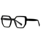 Faceted Geometric Blue Light Blocking Glasses in Glossy Black
