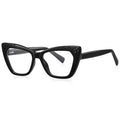 Clover Cutwork Cat Eye Blue Light Blocking Glasses in Glossy Black