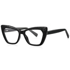 Clover Cutwork Cat Eye Blue Light Blocking Glasses in Glossy Black