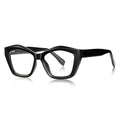Sculpted Wave Cat Eye Blue Light Blocking Glasses in Glossy Black