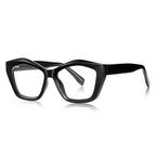 Sculpted Wave Cat Eye Blue Light Blocking Glasses in Glossy Black