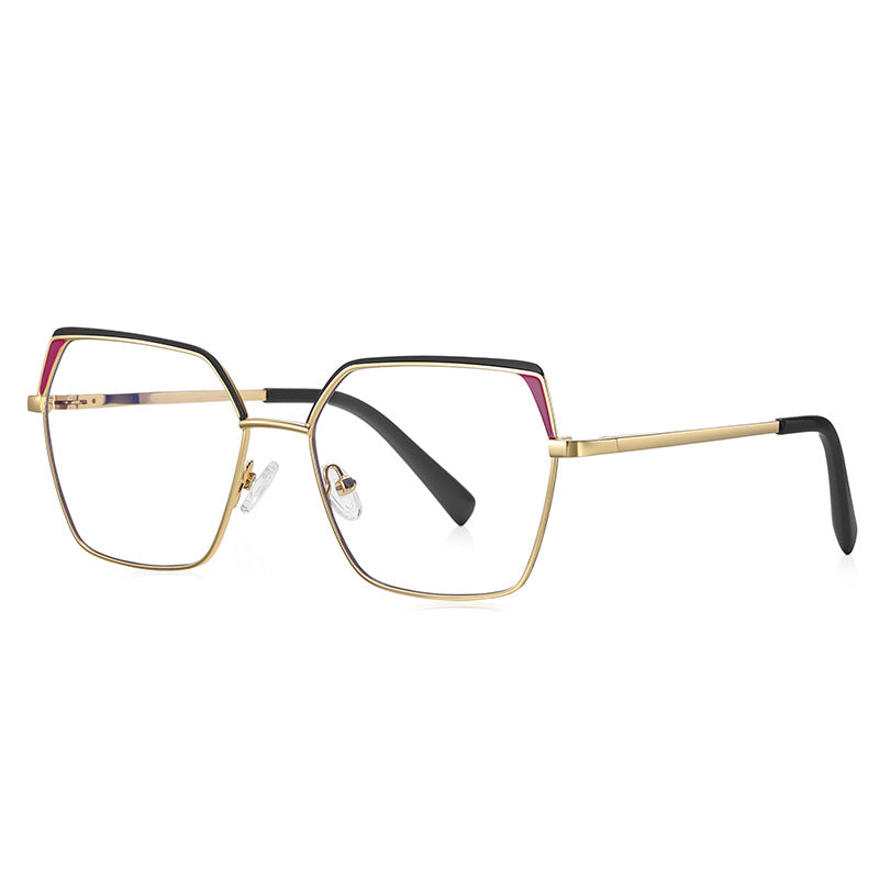 Colorblock Brow Butterfly Blue Light Blocking Glasses in Black & Crimson Red