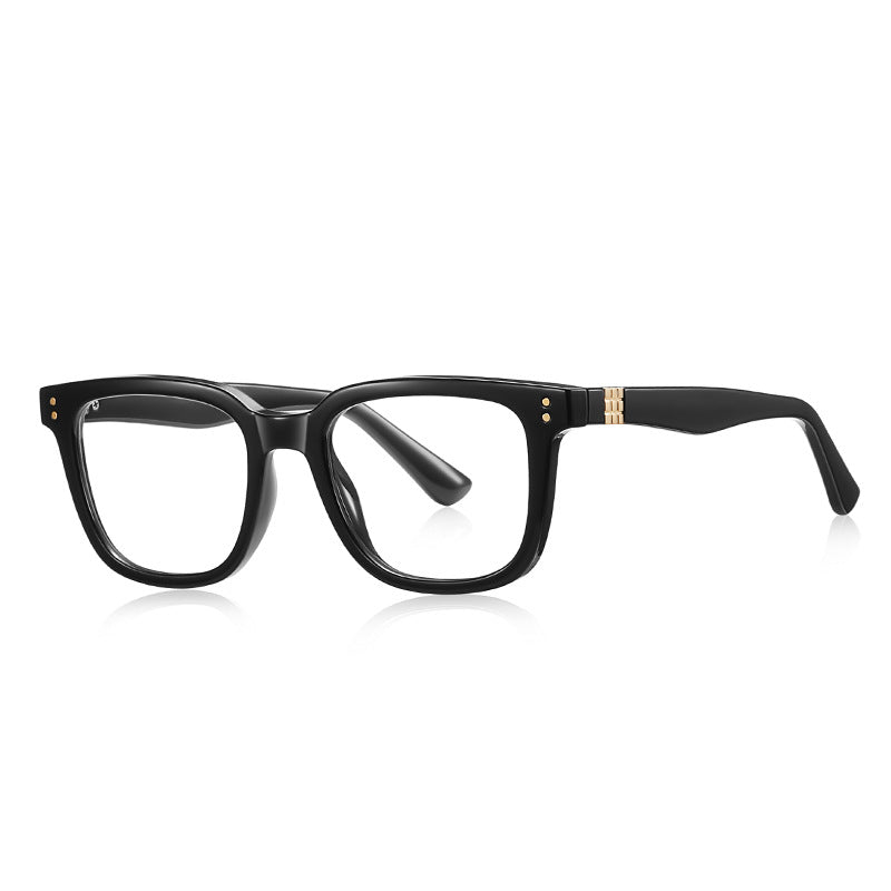 Ribbed Accent Square Blue Light Blocking Glasses