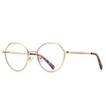 Geometric Metal Round Blue Light Blocking Glasses in Pale Gold