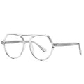 Flat Top Aviator Blue Light Blocking Glasses in Crystal Clear