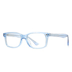 Wire Core Rectangle Blue Light Blocking Glasses in Ice Blue