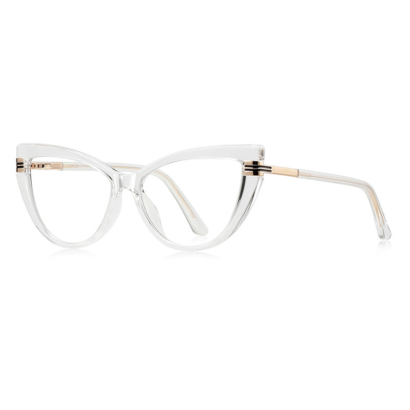 Winged Cat Eye Blue Light Blocking Glasses in Crystal Clear