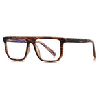 Basketweave Temple Flat Top Blue Light Blocking Glasses in Amber Tortoiseshell