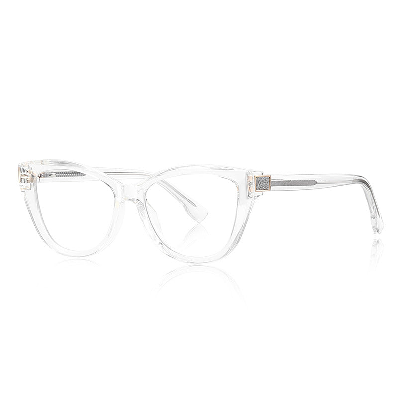Crystal Accent Cat Eye Blue Light Blocking Glasses in Crystal Clear