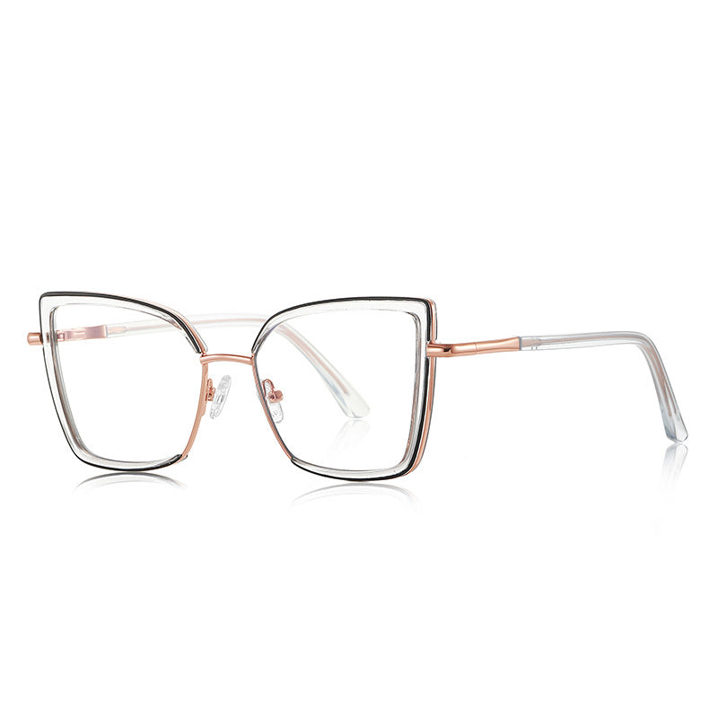 Windsor Rim Square Blue Light Blocking Glasses in Rose Gold & Crystal Clear