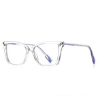 Pyramid Rivet Cat Eye Blue Light Blocking Glasses in Crystal Clear