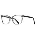 Braided Temple Cat Eye Blue Light Blocking Glasses in Crystal Clear with Black Temples
