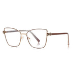 Bowtie Hinge Cat Eye Blue Light Blocking Glasses in Burgundy Wine and Gold