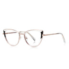 Wingtip Inset Cat Eye Blue Light Blocking Glasses in Clear & Black