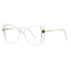 Triple Bar Butterfly Square Blue Light Blocking Glasses in Crystal Clear