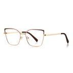 Enamel Brow Butterfly Blue Light Blocking Glasses in Gold & Wine Red Enamel