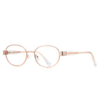 Vintage Metal Oval Blue Light Blocking Glasses in Rose Gold &amp; Clear