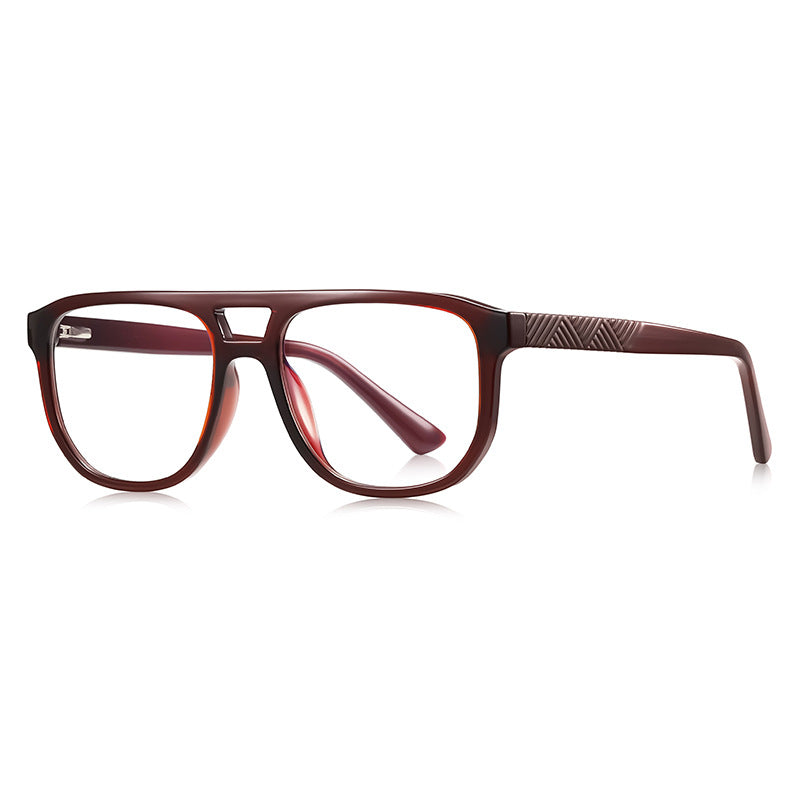 Zigzag Temple Aviator Blue Light Blocking Glasses in Translucent Amber Tortoise