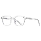 Bar Rivet Square Blue Light Blocking Glasses in Crystal Clear