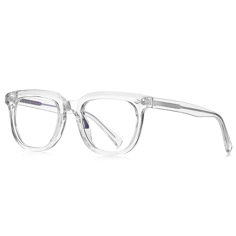 Diamond Rivet Square Blue Light Blocking Glasses in Crystal Clear