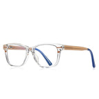 Racing Stripe Rectangle Blue Light Blocking Glasses in Clear with Orange Stripe