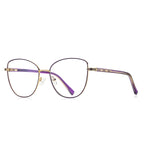 Slotted Temple Butterfly Spring Hinge Blue Light Blocking Glasses in Silver with Magenta Fuchsia Rims and Slotted Temples
