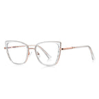 Metal Bridge Square Blue Light Blocking Glasses in Crystal Clear