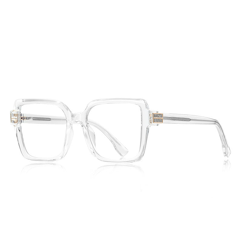 Crystal Accent Square Blue Light Blocking Glasses in Crystal Clear
