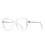 Crystal Accent Square Blue Light Blocking Glasses in Crystal Clear