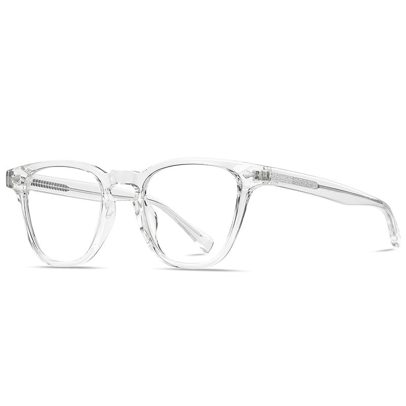 Classic Keyhole Round Blue Light Blocking Glasses in Crystal Clear