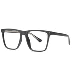 Dual Rivet Wire Core Square Blue Light Blocking Glasses in Matte Black