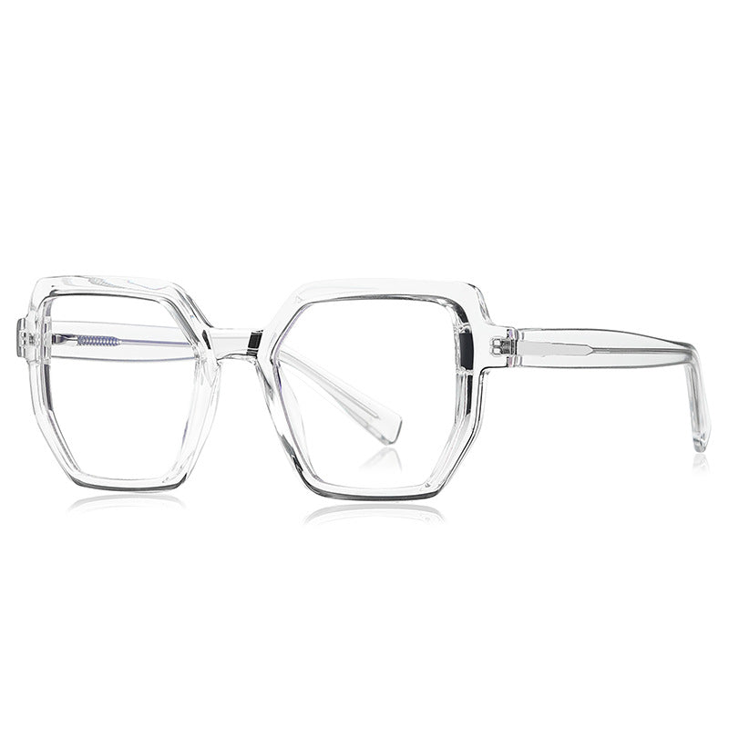 Faceted Geometric Blue Light Blocking Glasses in Crystal Clear