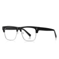 Semi-Rimless Browline Square Blue Light Blocking Glasses in Tiger Stripe Tortoiseshell