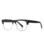 Semi-Rimless Browline Square Blue Light Blocking Glasses in Tiger Stripe Tortoiseshell