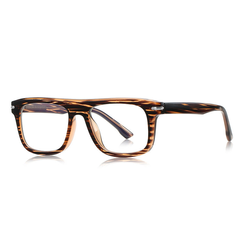 Flat Top Navigator Blue Light Blocking Glasses in Tortoiseshell Stripe