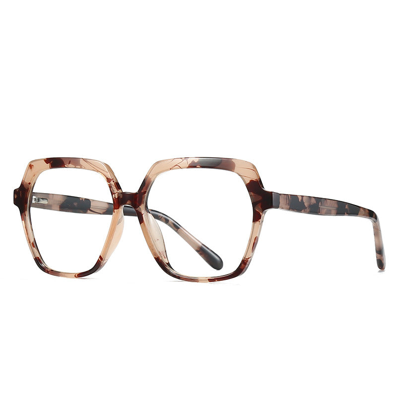 Geometric Hexagon Blue Light Blocking Glasses in Marble Tortoiseshell