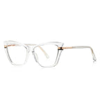 Tiered Hinge Cat Eye Blue Light Blocking Glasses in Crystal Clear