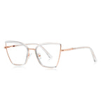 Enamel Trim Butterfly Blue Light Blocking Glasses in Rose Gold & Clear Crystal