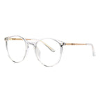 Vintage Keyhole Round Blue Light Blocking Glasses in Crystal Clear & Gold