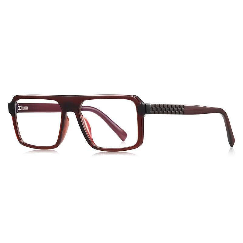 Grid-Texture Navigator Blue Light Blocking Glasses in Wine Burgundy to Blue Gradient