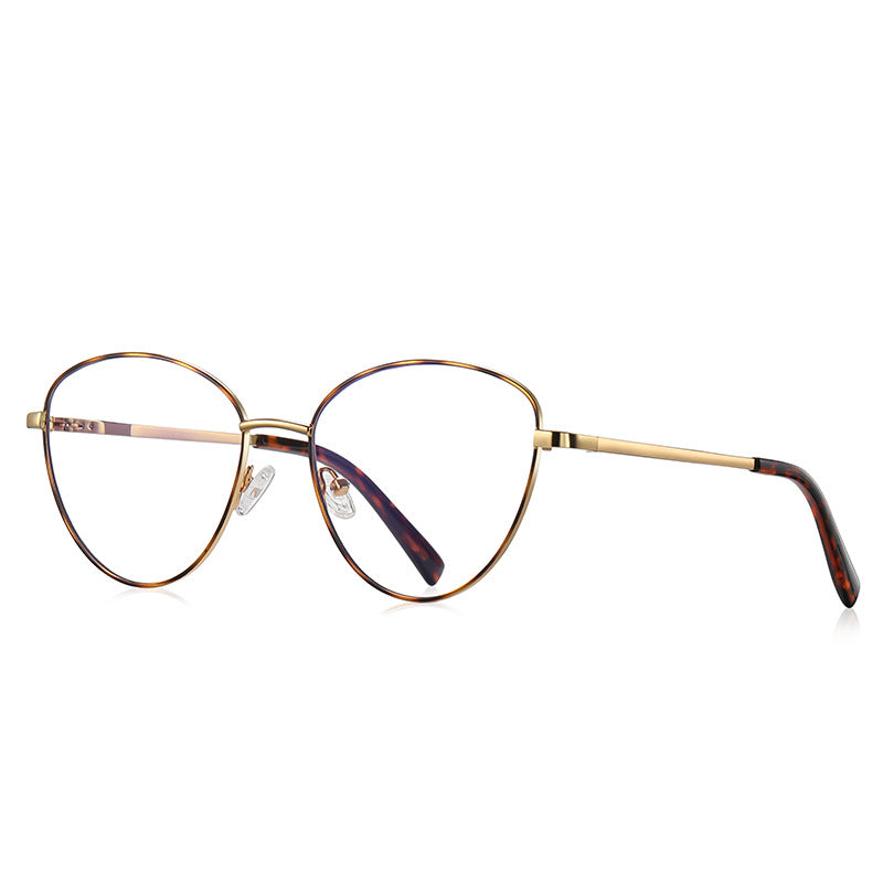 Enamel Rim Round Butterfly Blue Light Blocking Glasses in Gold & Tortoiseshell