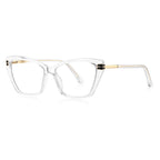 Chevron Hinge Cat Eye Blue Light Blocking Glasses in Crystal Clear