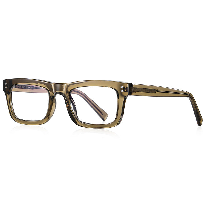 Tailored Rectangle Blue Light Blocking Glasses in Olive Green