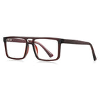 Quilted Temple Navigator Blue Light Blocking Glasses in Translucent Root Beer Brown