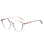 Sculpted Round Blue Light Blocking Glasses in Crystal Clear