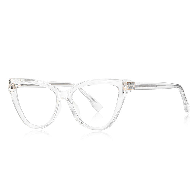 Pavé Bar Cat Eye Blue Light Blocking Glasses in Crystal Clear